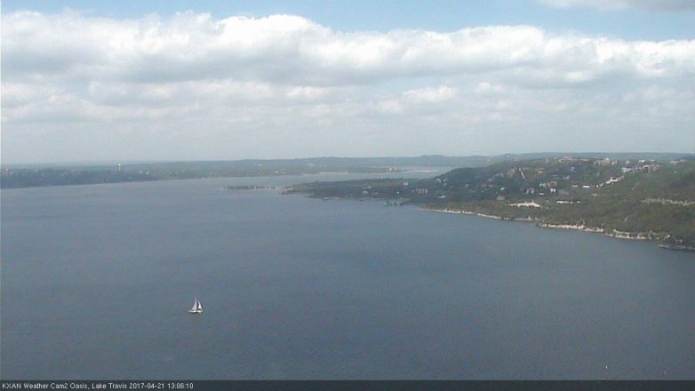 Lake Travis webcam, April 21, 2017 12:15 PM CT