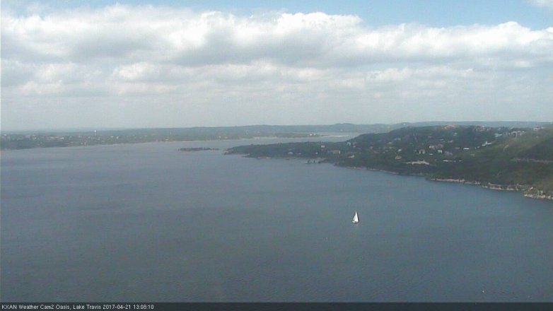 Lake Travis webcam, April 21, 2017 12:25 PM CT