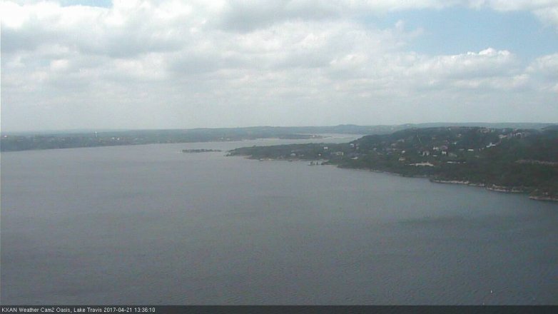 Lake Travis webcam, April 21, 2017 1:00 PM CT