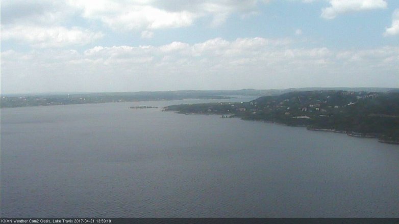 Lake Travis webcam, April 21, 2017 1:30 PM CT