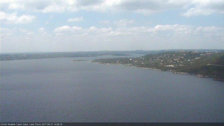 Lake Travis webcam, April 21, 2017 1:40 PM CT