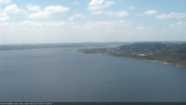 Lake Travis webcam, April 21, 2017 1:55 PM CT
