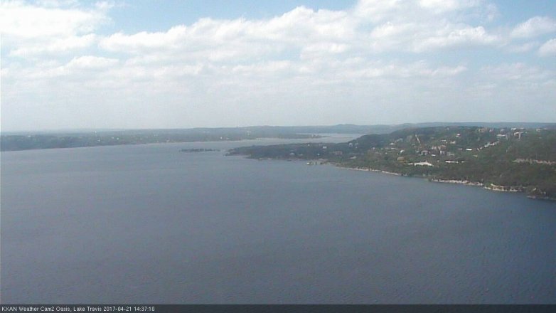 Lake Travis webcam, April 21, 2017 2:10 PM CT