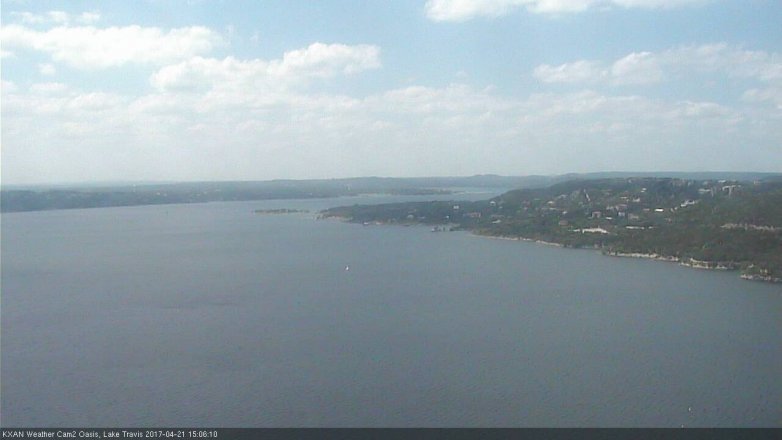 Lake Travis webcam, April 21, 2017 2:20 PM CT