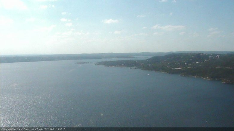 Lake Travis webcam, April 21, 2017 3:40 PM CT