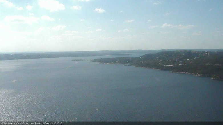 Lake Travis webcam, April 21, 2017 3:50 PM CT