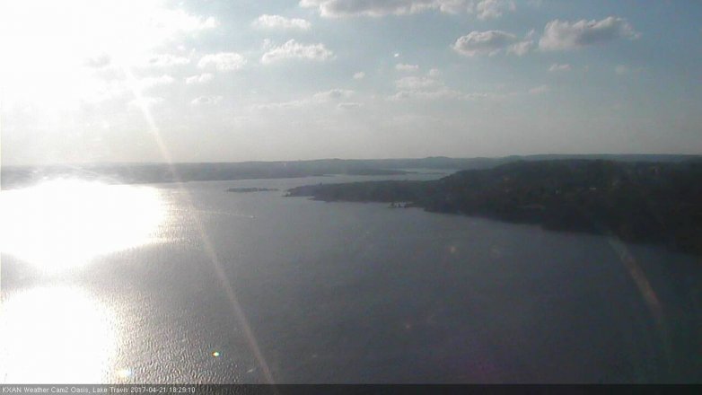 Lake Travis webcam, April 21, 2017 5:35 PM CT