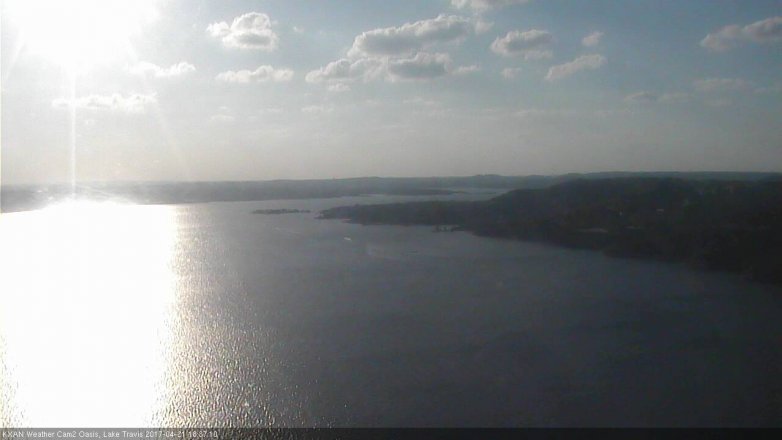 Lake Travis webcam, April 21, 2017 5:50 PM CT
