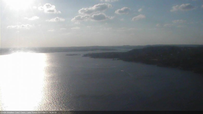 Lake Travis webcam, April 21, 2017 6:00 PM CT