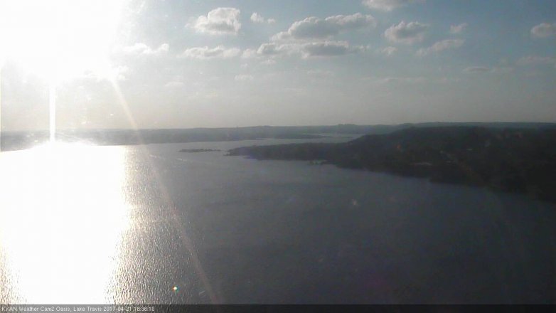 Lake Travis webcam, April 21, 2017 6:10 PM CT