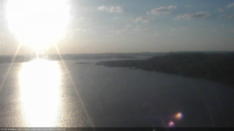 Lake Travis webcam, April 21, 2017 6:30 PM CT