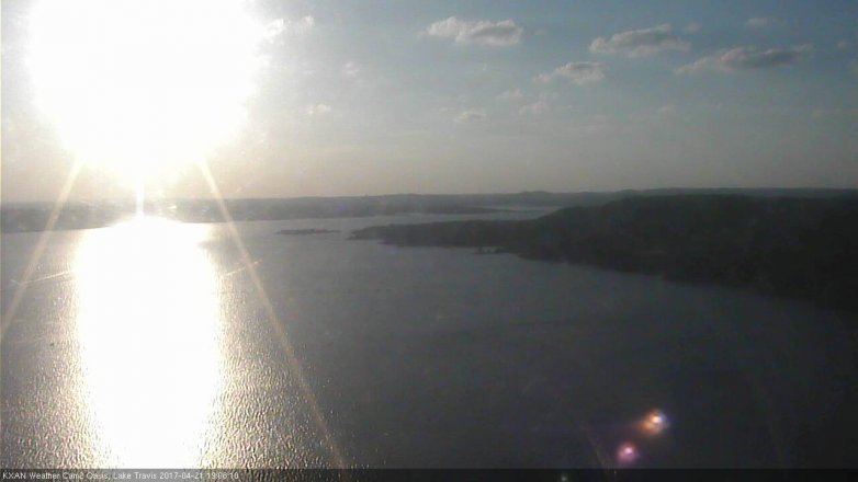 Lake Travis webcam, April 21, 2017 6:35 PM CT