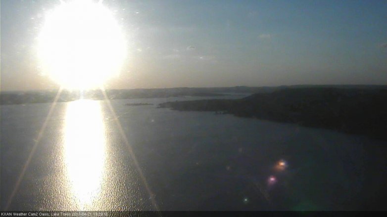 Lake Travis webcam, April 21, 2017 6:40 PM CT