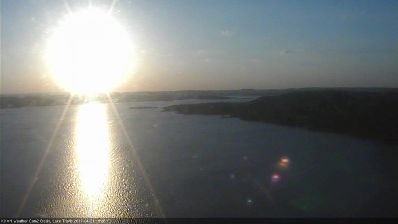 Lake Travis webcam, April 21, 2017 6:45 PM CT