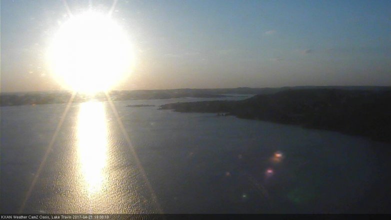 Lake Travis webcam, April 21, 2017 7:00 PM CT