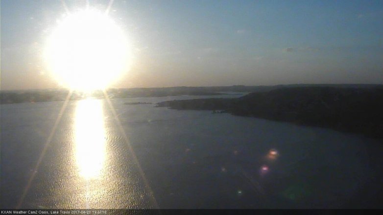 Lake Travis webcam, April 21, 2017 7:05 PM CT