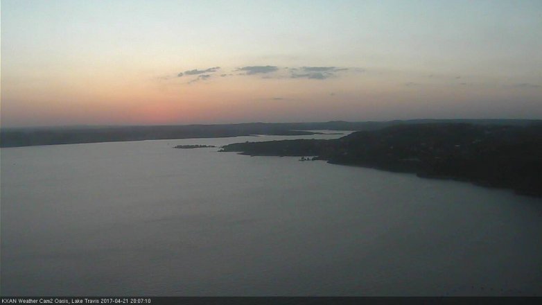 Lake Travis webcam, April 21, 2017 7:30 PM CT