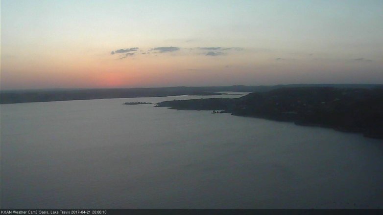 Lake Travis webcam, April 21, 2017 7:35 PM CT