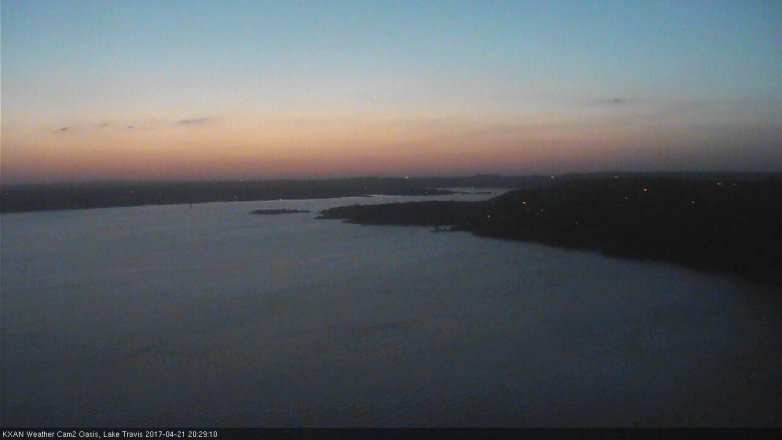 Lake Travis webcam, April 21, 2017 7:50 PM CT