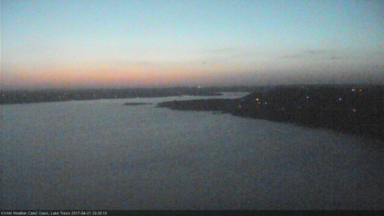 Lake Travis webcam, April 21, 2017 7:55 PM CT