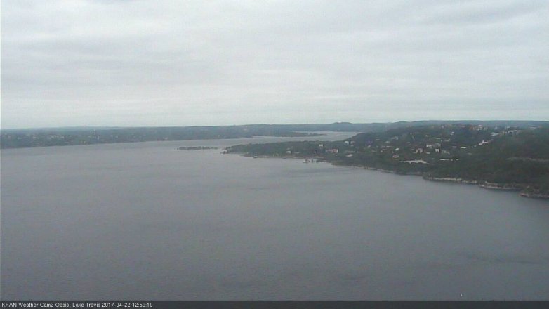 Lake Travis webcam, April 22, 2017 12:20 PM CT