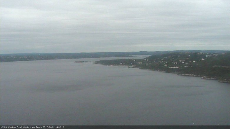 Lake Travis webcam, April 22, 2017 1:40 PM CT