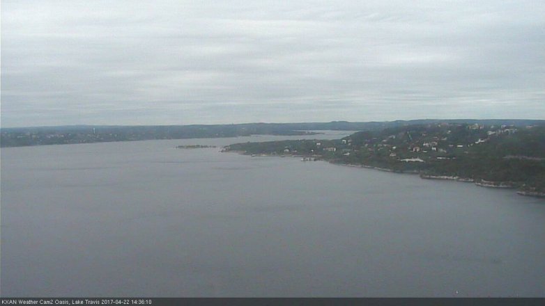 Lake Travis webcam, April 22, 2017 1:45 PM CT