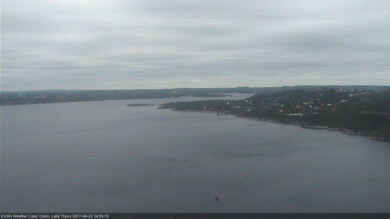 Lake Travis webcam, April 22, 2017 2:25 PM CT