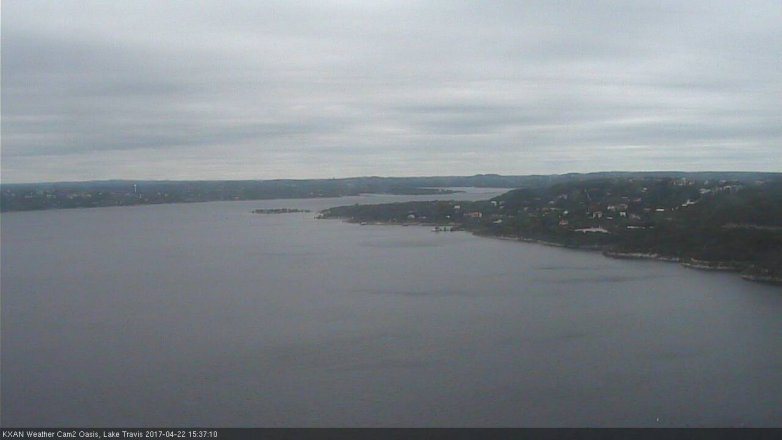 Lake Travis webcam, April 22, 2017 2:50 PM CT