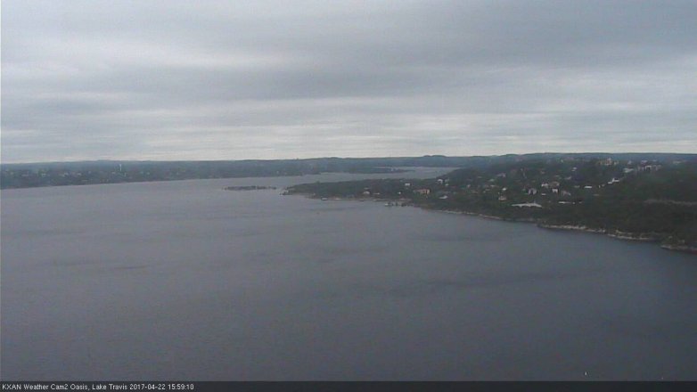 Lake Travis webcam, April 22, 2017 3:20 PM CT