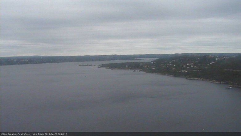 Lake Travis webcam, April 22, 2017 3:25 PM CT