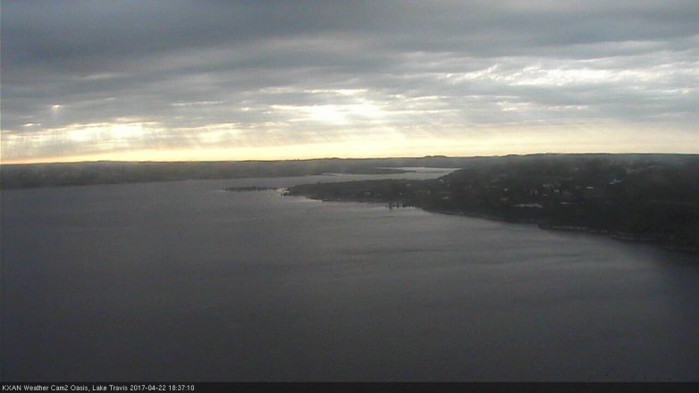 Lake Travis webcam, April 22, 2017 5:45 PM CT