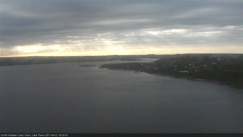 Lake Travis webcam, April 22, 2017 5:50 PM CT