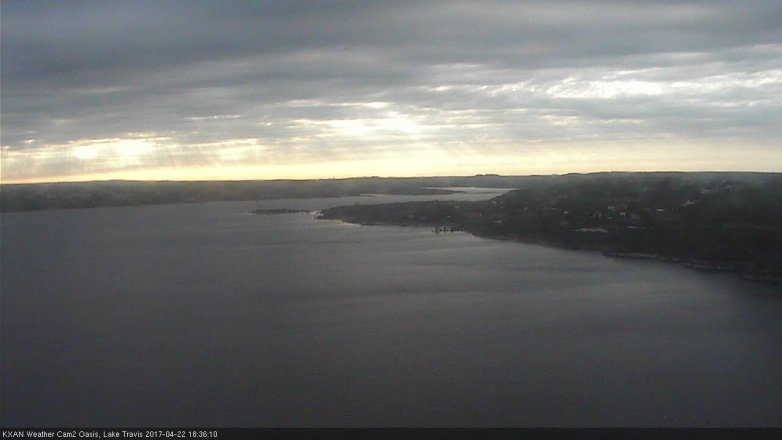 Lake Travis webcam, April 22, 2017 5:55 PM CT