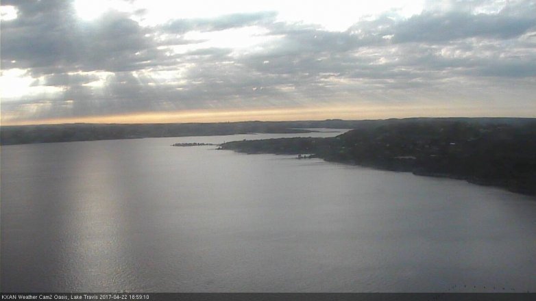 Lake Travis webcam, April 22, 2017 6:20 PM CT