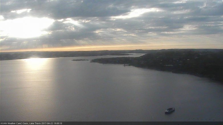 Lake Travis webcam, April 22, 2017 6:30 PM CT
