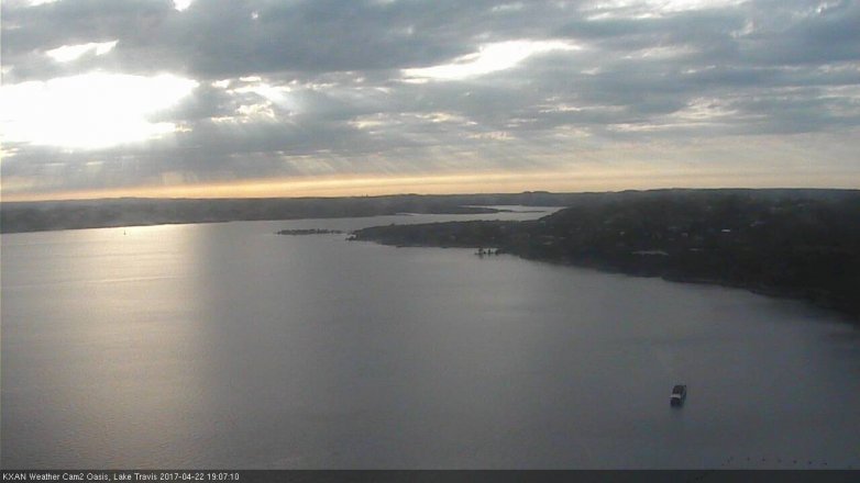 Lake Travis webcam, April 22, 2017 6:35 PM CT