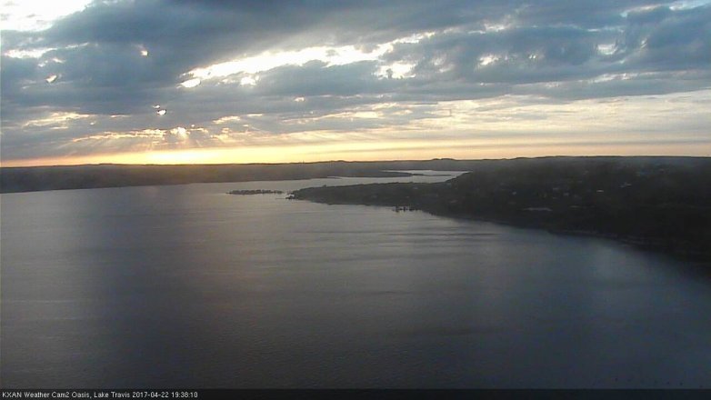 Lake Travis webcam, April 22, 2017 6:45 PM CT