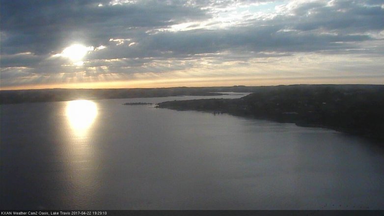Lake Travis webcam, April 22, 2017 7:00 PM CT