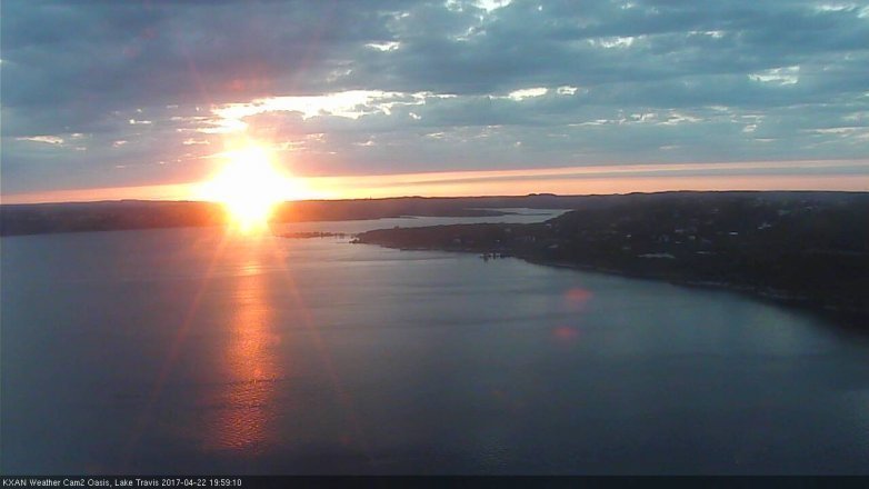 Lake Travis webcam, April 22, 2017 7:25 PM CT