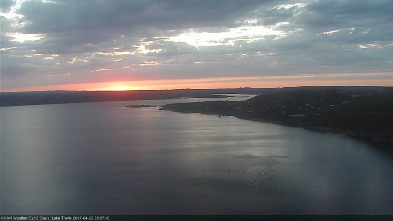 Lake Travis webcam, April 22, 2017 7:30 PM CT