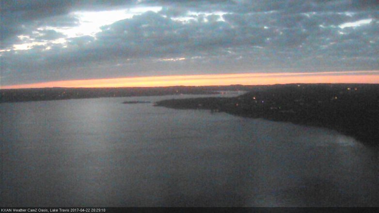 Lake Travis webcam, April 22, 2017 7:35 PM CT