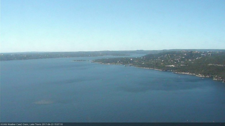 Lake Travis webcam, April 23, 2017 2:15 PM CT