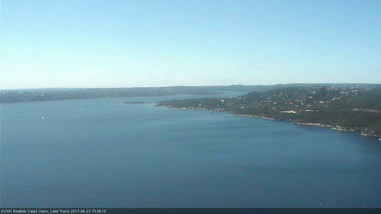 Lake Travis webcam, April 23, 2017 2:55 PM CT