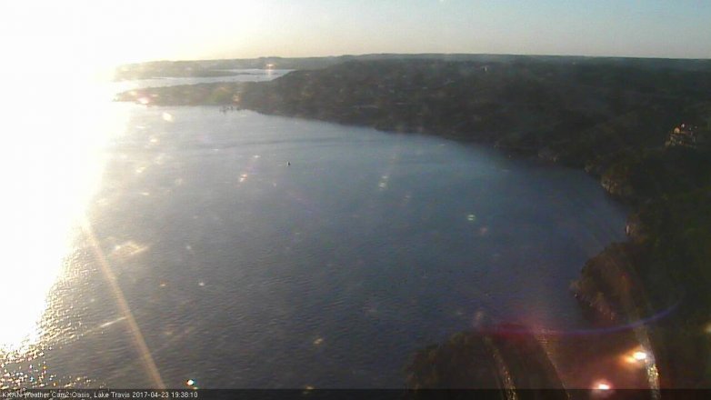 Lake Travis webcam, April 23, 2017 6:55 PM CT
