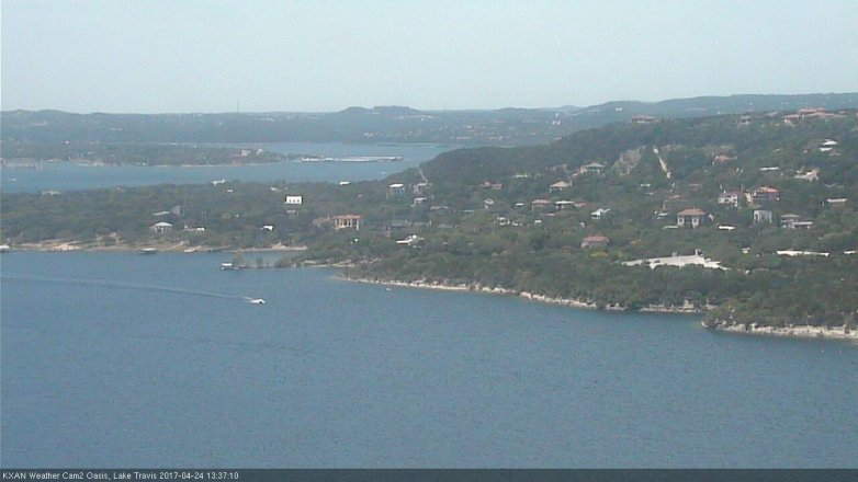 Lake Travis webcam, April 24, 2017 1:10 PM CT