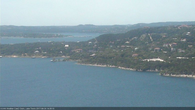 Lake Travis webcam, April 24, 2017 1:45 PM CT