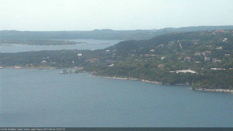 Lake Travis webcam, April 24, 2017 2:55 PM CT