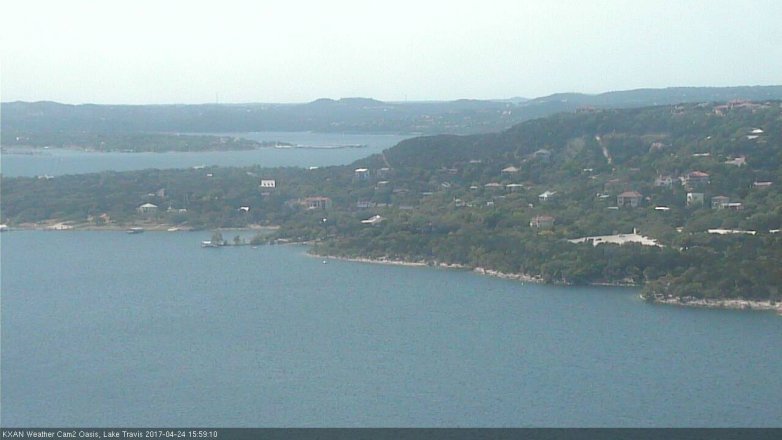 Lake Travis webcam, April 24, 2017 3:10 PM CT