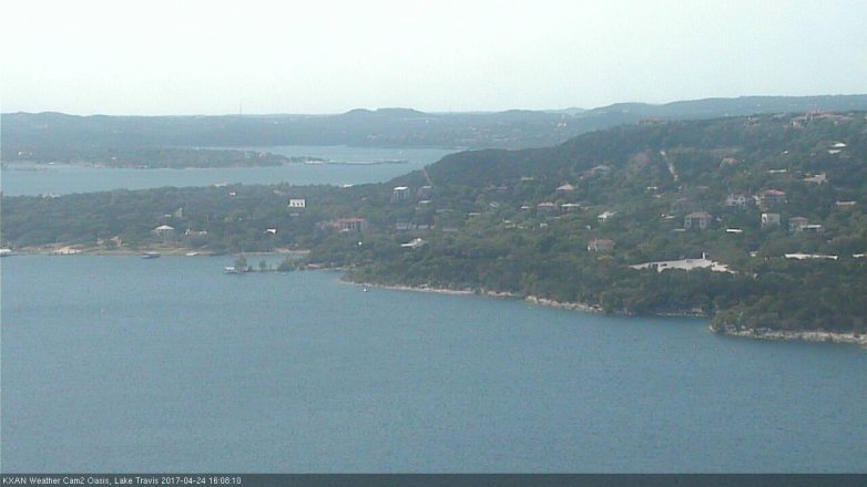 Lake Travis webcam, April 24, 2017 3:30 PM CT